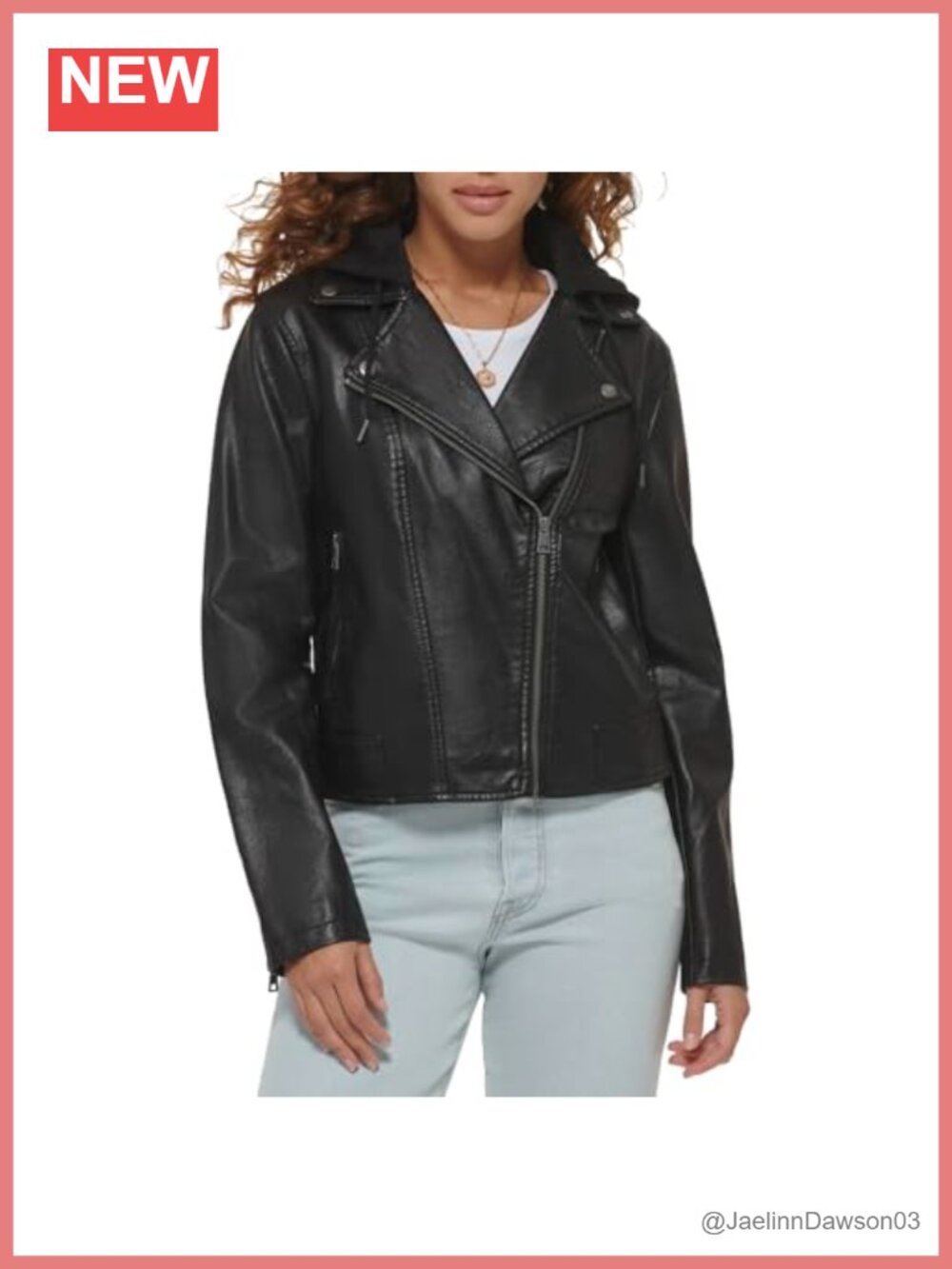 Faux Leather Moto Jacket Asymmetrical Zip Snap Lapels Moto